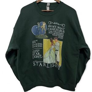 Gildan Custom Disney Green Princess Frog Taylor Swift Lyrics Collab Crewneck XL